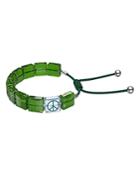 Swarovski Letra Peace Square Crystal Cord Slider Bracelet