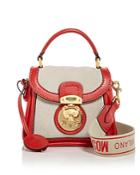 Moschino Canvas & Leather Shoulder Bag