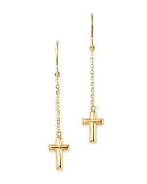 Bloomingdale's Cross Drop Earrings In 14k Yellow Gold - 100% Exclusive