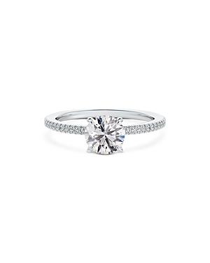 Debeers Forevermark Micaela's Simply Solitaire Cushion Diamond Engagement Ring With Diamond Band In Platinum, 1.25 Ct. T.w.