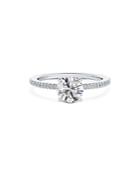 Debeers Forevermark Micaela's Simply Solitaire Cushion Diamond Engagement Ring With Diamond Band In Platinum, 1.25 Ct. T.w.