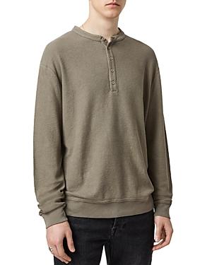 Allsaints Wrenley Cotton Waffle Knit Oversized Fit Henley Sweater