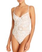 Weworewhat Danielle Floral Paisley One Piece Swimsuit