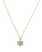 Kate Spade New York First Bloom Cubic Zirconia Flower Mini Pendant Necklace In Gold Tone, 16-19