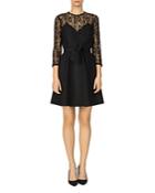The Kooples Relief Lace-detail Crepe Dress