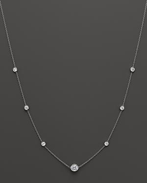 Diamond Station Necklace In 18k White Gold, 1.50 Ct. T.w.