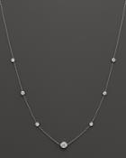Diamond Station Necklace In 18k White Gold, 1.50 Ct. T.w.