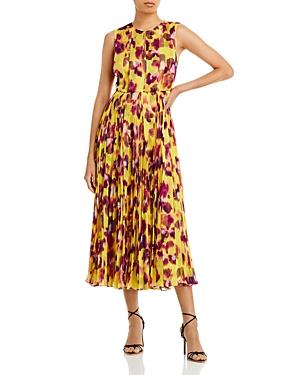 Jason Wu Collection Printed Pleated Sleeveless Midi Dress