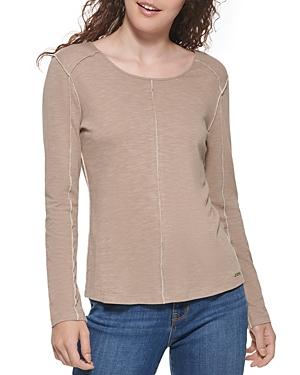 Dkny Exposed Seam Crewneck Top