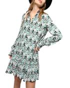 Pinko Big Fish Chevron Crepe Dress