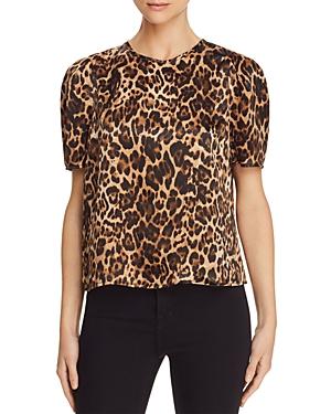 Lucy Paris Coco Puff-sleeve Leopard Print Top