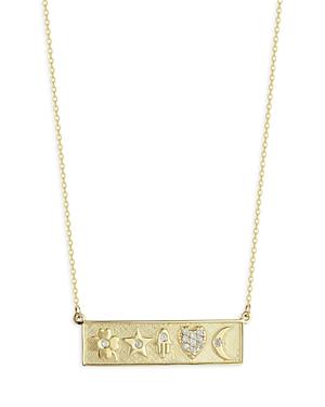 Moon & Meadow 14k Yellow Gold & Diamond Five Symbol Bar Pendant Necklace, 18 - 100% Exclusive
