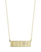 Moon & Meadow 14k Yellow Gold & Diamond Five Symbol Bar Pendant Necklace, 18 - 100% Exclusive