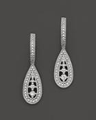 Diamond Drop Earrings In 14k White Gold, .50 Ct. T.w.