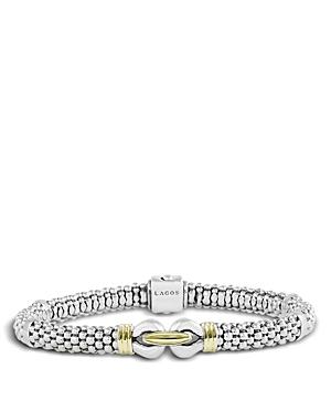 Lagos 18k Yellow Gold And Sterling Silver Derby Fluted Rope Bracelet