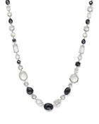 Ippolita Sterling Silver Rock Candy Mother-of-pearl Doublet, Hematite Doublet And Clear Quartz Necklace In Piazza, 18.5