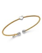Bloomingdale's Heart Station Open Bangle In 14k White & Yellow Gold - 100% Exclusive