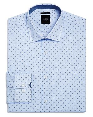 Wrk Micro Dot And Open Square Slim Fit Dress Shirt