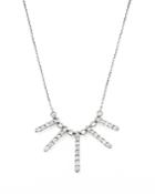 Diamond Bar Station Pendant Necklace In 14k White Gold, .55 Ct. T.w.