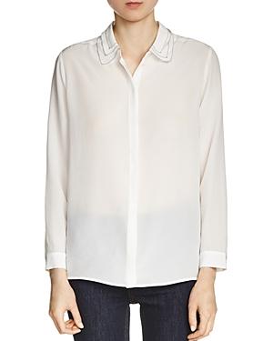 Maje Camisa Layered-collar Silk Shirt