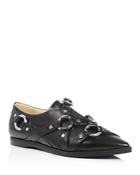 Moschino Pointed Toe Buckle Strap Loafers