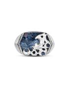 John Hardy Sterling Silver And Blue Pietersite Classic Chain Keris Dagger Signet Ring