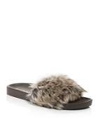 Pj Salvage Faux Fur Molded Slide Slippers