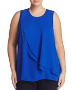 Vince Camuto Plus Double Ruffle Overlay Top