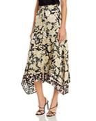 Rebecca Taylor Floral-print Asymmetrical-hem Midi Skirt
