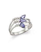 Hueb 18k White Gold Spectrum Diamond & Tanzanite Ring