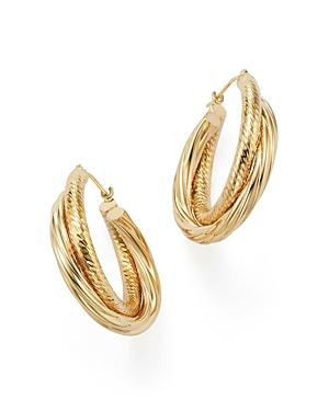 14k Yellow Gold Double Hoop Earrings - 100% Exclusive