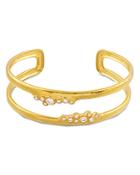 Gurhan 22k Yellow Gold Pointelle Diamond Cuff Bracelet