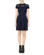 The Kooples Ribbed Lace-inlay Dress