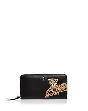 Kate Spade New York Run Wild Leopard Applique Leather Wallet