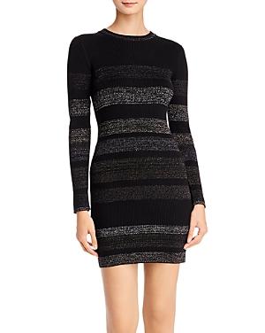 Aqua Metallic-stripe Rib-knit Sweater Dress - 100% Exclusive