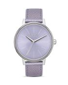 Nixon Kensington Lilac Purple Leather Watch, 37mm