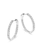 Bloomingdale's Diamond Inside-out Oval Hoop Earrings In 14k White Gold, 1.90 Ct. T.w. - 100% Exclusive