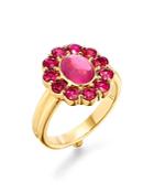 Temple St. Clair 18k Yellow Gold Color Theory Ruby & Pink Tourmaline Ring