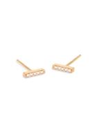 Zoe Chicco 14k Yellow Gold Diamond Pave Bar Stud Earrings