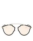 Dior Sorealrise Mirrored Brow Bar Round Sunglasses, 55mm