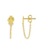 Adinas Jewels Tiny Star Draped Chain Earrings