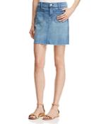 Mother Patchie Mini Fray Denim Skirt In Birds Of Paradise