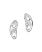 Ippolita Sterling Silver Cherish Pave Diamond Link Stud Earrings