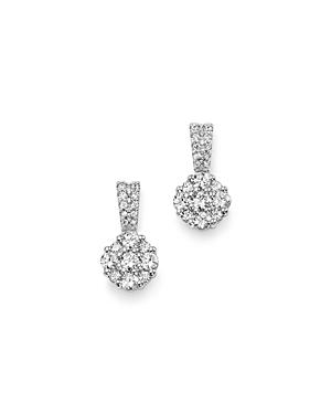 Diamond Flower Cluster Drop Earrings In 14k White Gold, .50 Ct. T.w. - 100% Exclusive