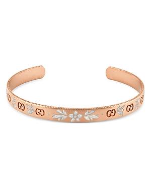 Gucci 18k Rose Gold And White Mystic Icon Blooms Cuff