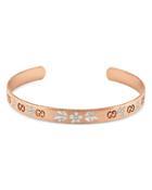 Gucci 18k Rose Gold And White Mystic Icon Blooms Cuff