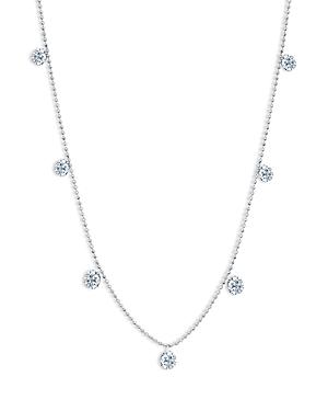 Graziela Gems 18k White Gold Diamond Dangle Floating Statement Necklace, 18