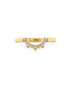 Hayley Paige For Hearts On Fire 18k Yellow Gold Behati Tiara Band With Diamonds & Pink Sapphire