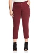 Nydj Plus Reese Relaxed Cuffed Crop Chino Pants