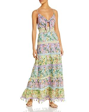 Alice And Olivia Karolina Tie Front Maxi Dress